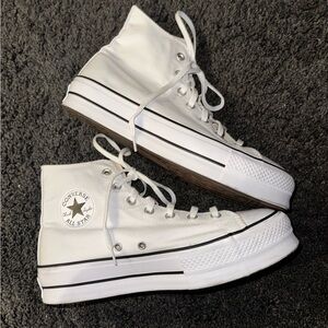 White Platform High Top Converse